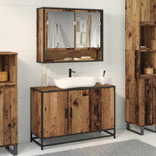 Badkamermeubelset met plank 2 pcs Oud Hout Bewerkt hout