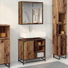 Badkamermeubelset met plank 2 pcs Oud Hout Bewerkt hout