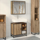 Badkamermeubelset Artisan Eiken bewerkt hout 2 stuks