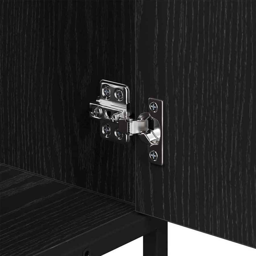 Badkamermeubelset met opslag 2 pcs Zwart eiken 65 x 33 x 60 cm
