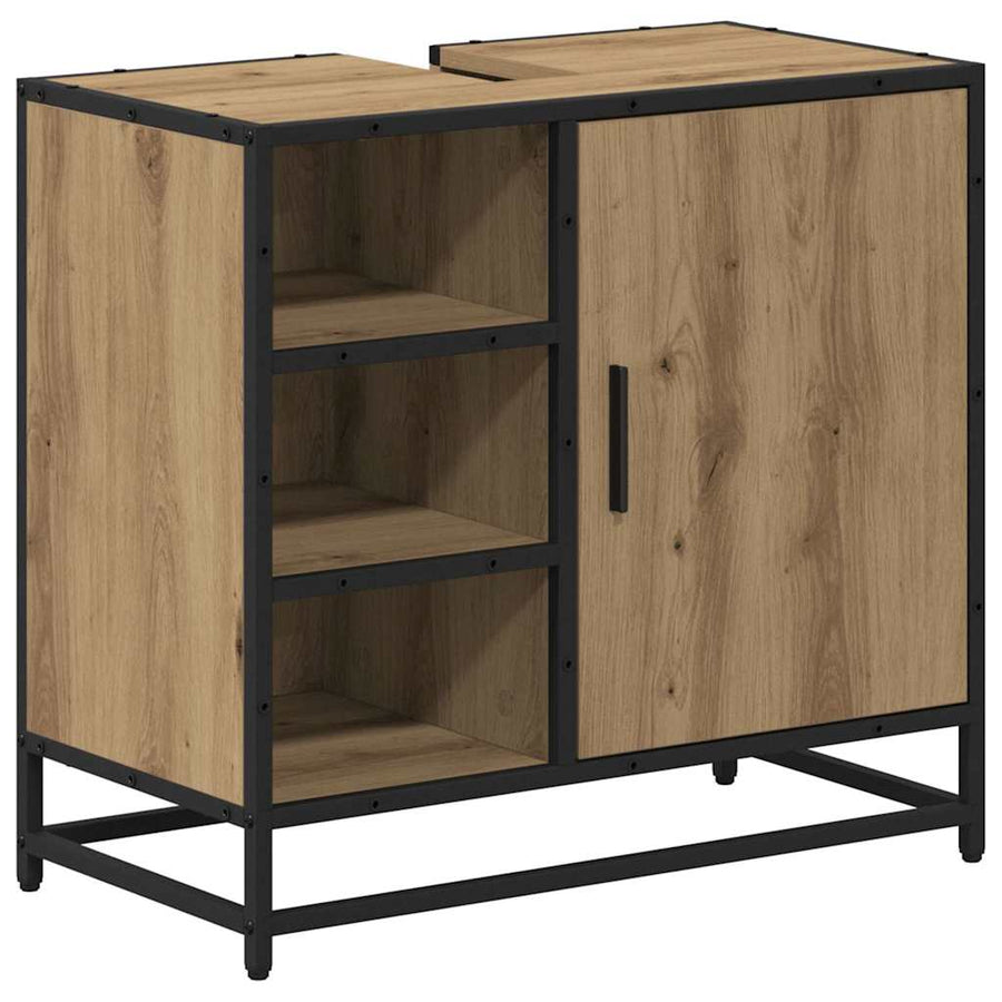 Badkamermeubelset 3 pcs artisanaal eikenkleurig 65 x 33 x 60 cm