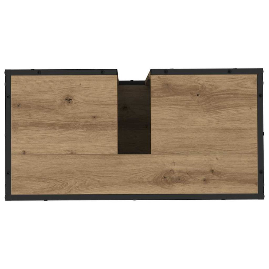 Badkamermeubelset 3 pcs artisanaal eikenkleurig 65 x 33 x 60 cm