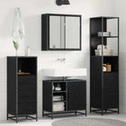 Bathroom furniture set with drawer 3 pcs Black Oak Engineered wood
