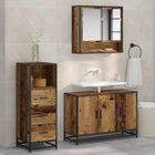 Badkamermeubelset 3-delig oud hout 90x33x60 cm