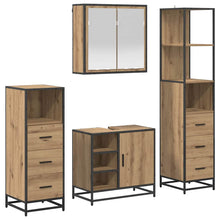 Badkamermeubelset met lade 4 pcs Artisan Eiken Bewerkt hout
