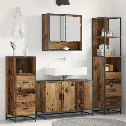 Badkamermeubelset met lade 3 pcs Oud Hout Bewerkt hout