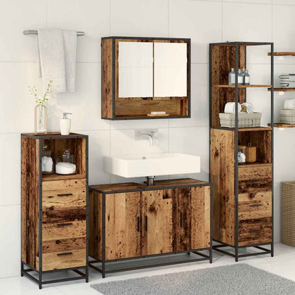 Badkamermeubelset met lade 3 pcs Oud Hout Bewerkt hout