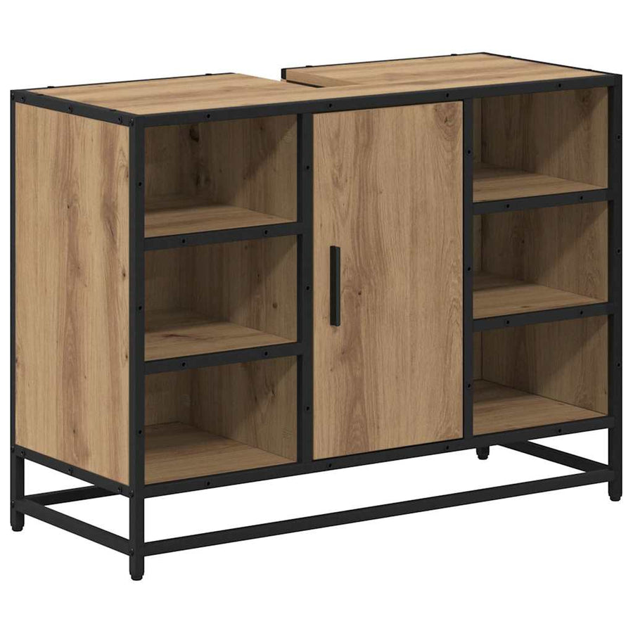 Badkamermeubelset 3 pcs artisanaal eikenkleurig 80 x 33 x 60 cm