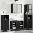 Bathroom furniture set with drawer 3 pcs Black Oak Engineered wood