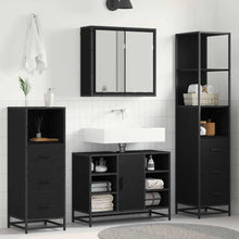 Badkamermeubelset met lade 3 pcs Zwart eiken 80 x 33 x 60 cm