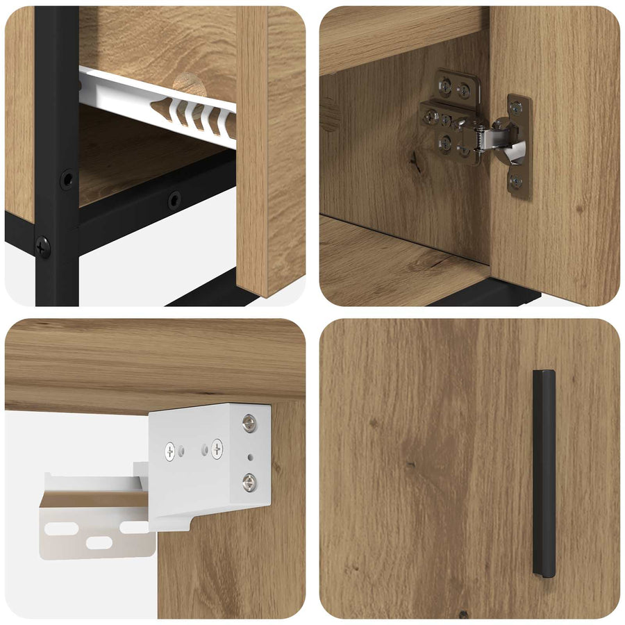 Badkamermeubelset met lade 3 pcs Artisan Eiken Bewerkt hout