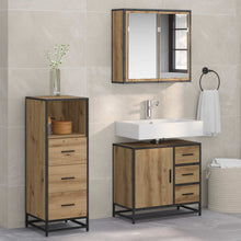 Badkamermeubelset met lade 3 pcs Artisan Eiken Bewerkt hout