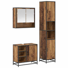Badkamermeubelset met plank 3 pcs Oud Hout Bewerkt hout