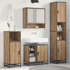 Bathroom cabinet set with shelf 3 pcs Engineered wood Artisan Oak