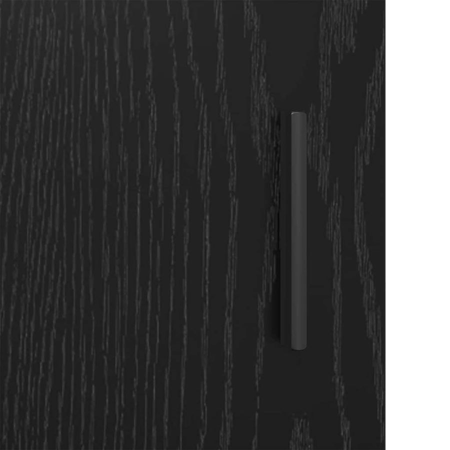 Badkamermeubelset met plank 4 pcs Zwart Eiken Bewerkt hout