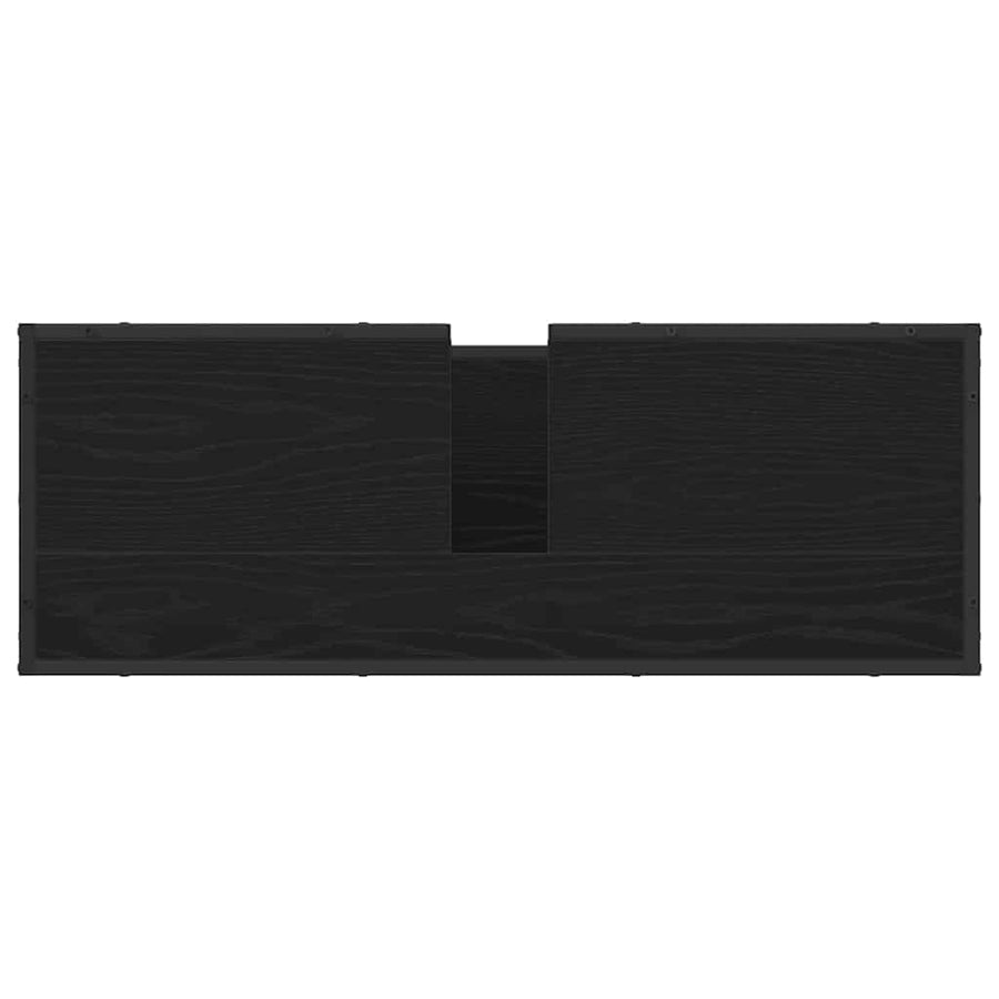 Badkamermeubelset met plank 4 pcs Zwart Eiken Bewerkt hout