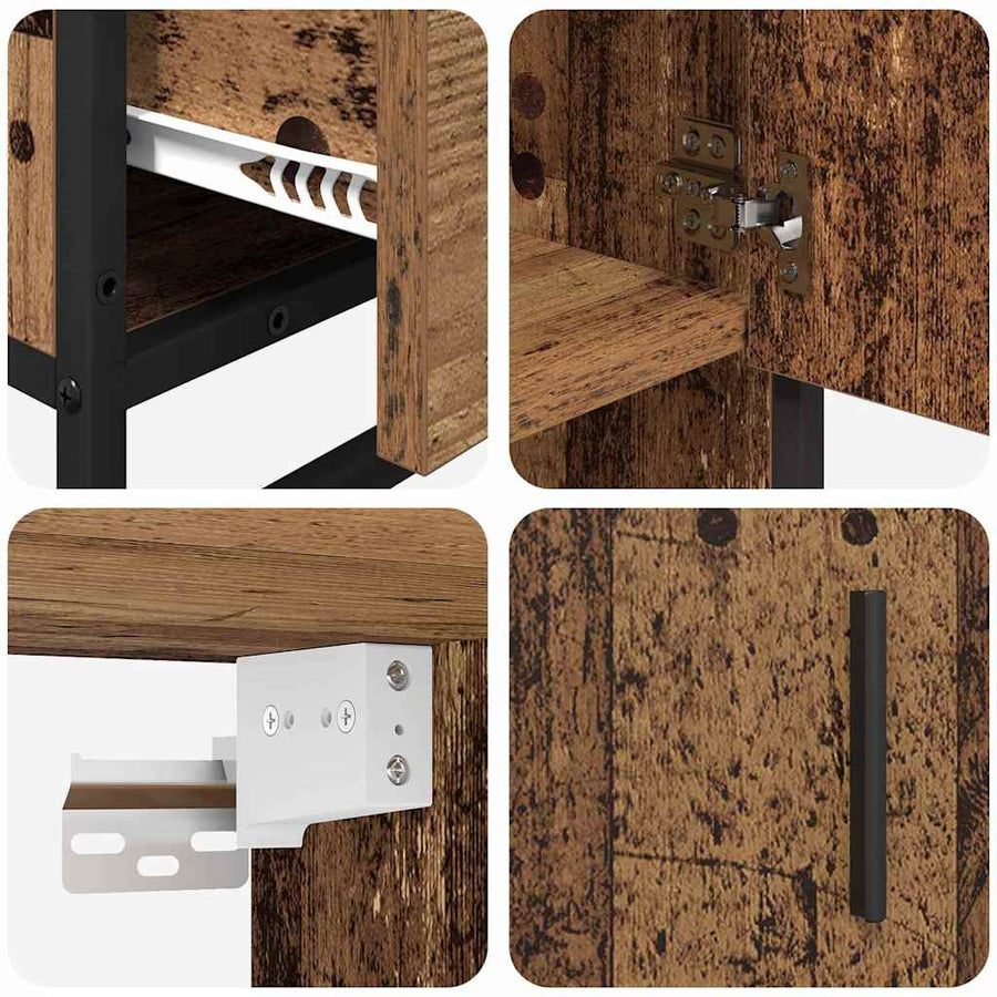 Badkamermeubelset 3 pcs Oud hout 65 x 33 x 60 cm Bewerkt hout