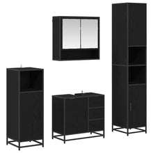 Badkamermeubelset 4 pcs Zwart eiken 35 x 37.5 x 188.5 cm