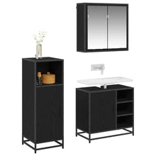 Badkamermeubelset met opslag 3 pcs Zwart eiken 65 x 33 x 60 cm