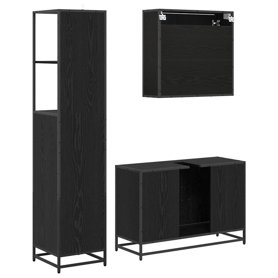 Badkamermeubelset 3 pcs Oud hout 90 x 33 x 60 cm Bewerkt hout