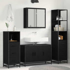 Bathroom furniture set with drawer 3 pcs Black Oak Engineered wood