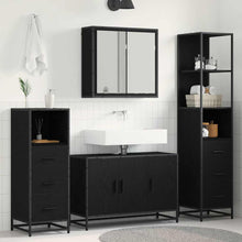 Badkamermeubelset met lade 3 pcs Zwart eiken 90 x 33 x 60 cm