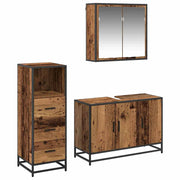 Badkamermeubelset 3-delig oud hout 90x33x60 cm