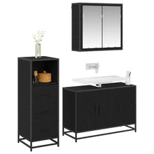 Badkamermeubelset met lade 3 pcs Zwart eiken 90 x 33 x 60 cm
