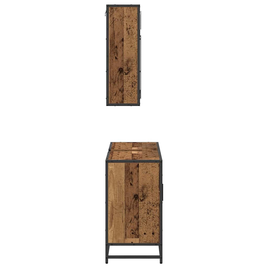 Badkamermeubelset 2 pcs Oud hout 80 x 33 x 60 cm Bewerkt hout