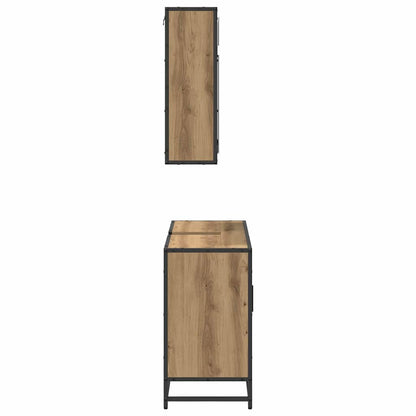 Badkamermeubelset 2 pcs artisanaal eikenkleurig 80 x 33 x 60 cm