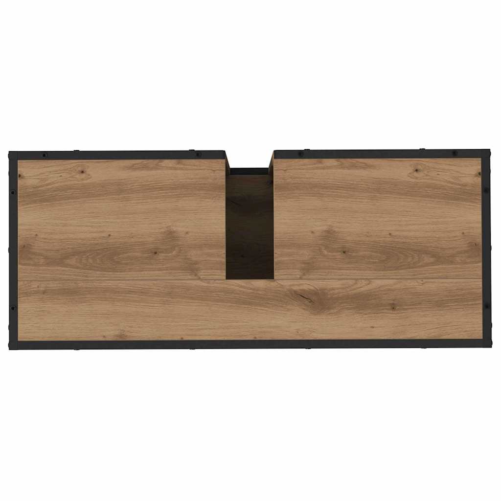 Badkamermeubelset 2 pcs artisanaal eikenkleurig 80 x 33 x 60 cm