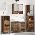 Badkamermeubelset 4-delig 80x33x60 cm bewerkt hout