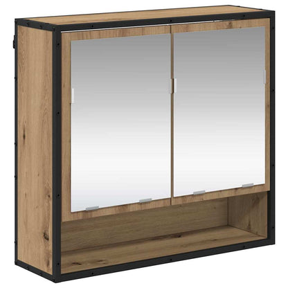 Badkamermeubelset 4 Pcs Artisanaal Eikenkleurig Bewerkt Hout