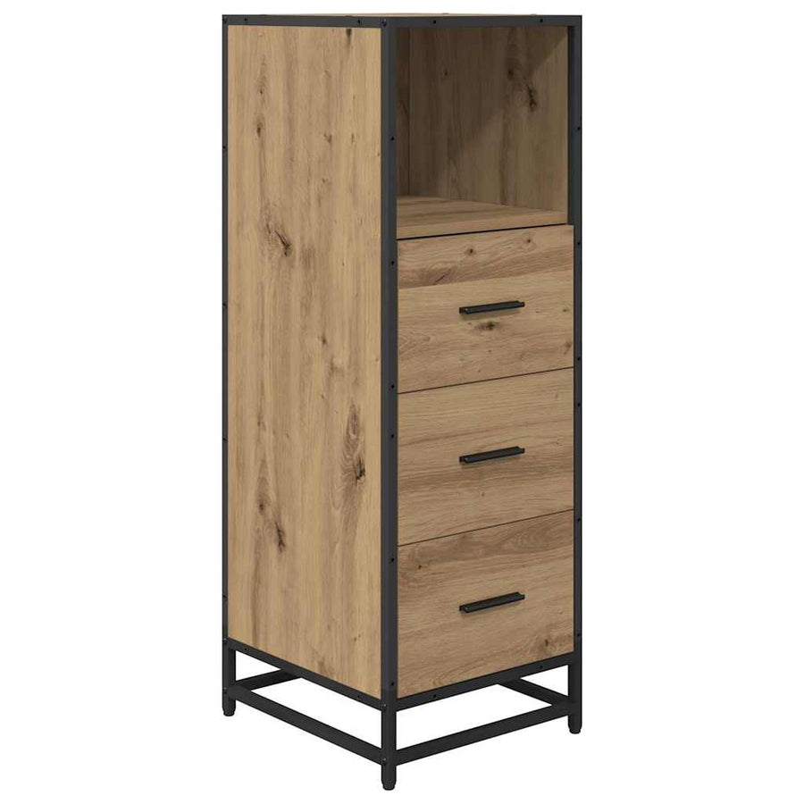 Badkamermeubelset 4 Pcs Artisanaal Eikenkleurig Bewerkt Hout