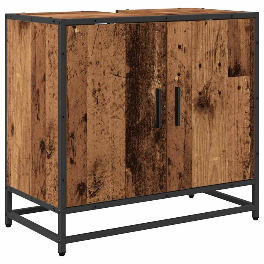 Badkamermeubelset 2 pcs Oud hout 65 x 33 x 60 cm Bewerkt hout