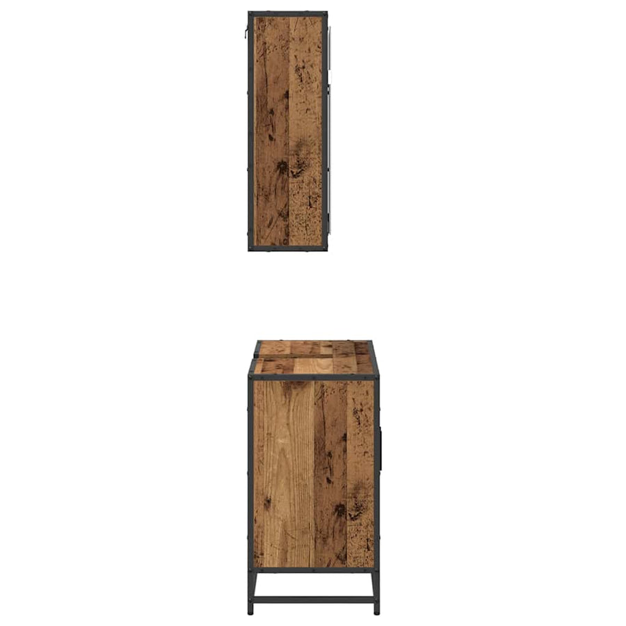 Badkamermeubelset 2 pcs Oud hout 65 x 33 x 60 cm Bewerkt hout