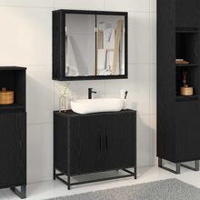 Badkamermeubelset met opslag 2 pcs Zwart eiken 65 x 33 x 60 cm