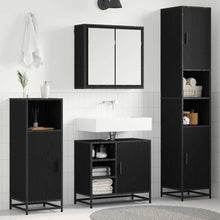 Badkamermeubelset met opslag 4 pcs Zwart eiken 65 x 33 x 60 cm