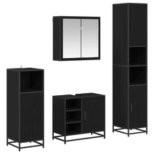 Badkamermeubelset met opslag 4 pcs Zwart eiken 65 x 33 x 60 cm