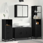Bathroom furniture set with drawer 4 pcs Black Oak Engineered wood