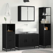 Badkamermeubelset met lade 4 pcs Zwart eiken 90 x 33 x 60 cm
