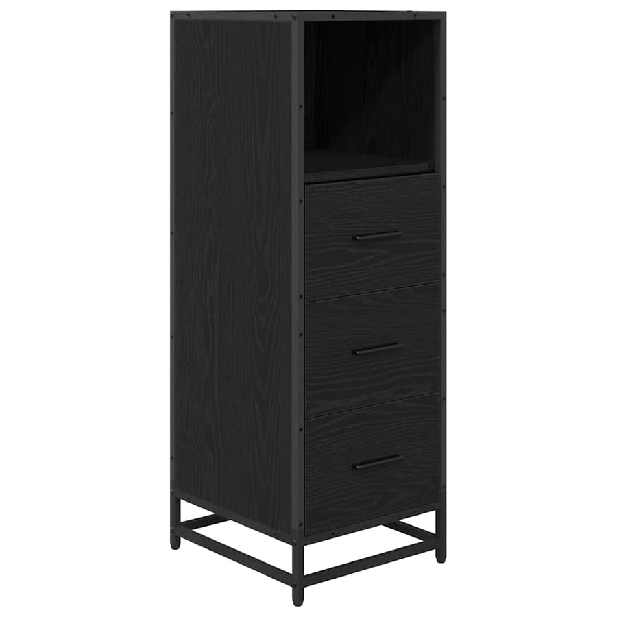 Badkamermeubelset met lade 4 pcs Zwart eiken 90 x 33 x 60 cm