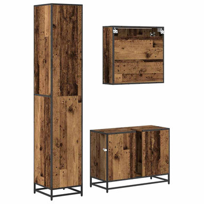 Badkamermeubelset Met Lade 3 Pcs 35 X 37.5 X 188.5 Cm Oud hout