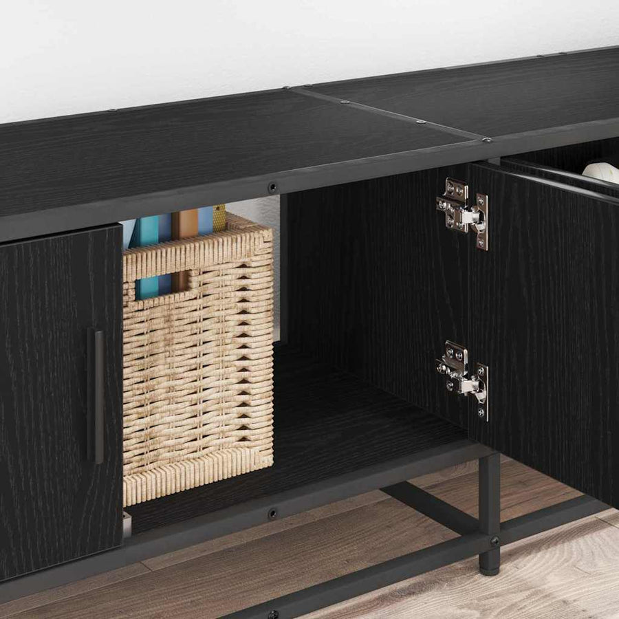 TV-kast Zwart eiken 240 x 35 x 41 cm Bewerkt hout