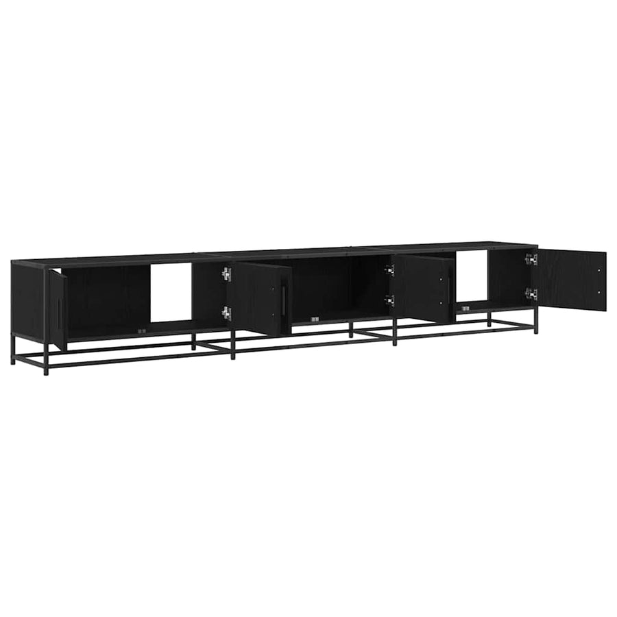 TV-kast Zwart eiken 240 x 35 x 41 cm Bewerkt hout