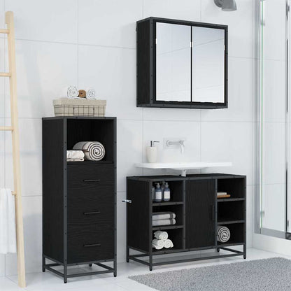 Badkamermeubelset met lade 3 pcs Oud Hout Bewerkt hout