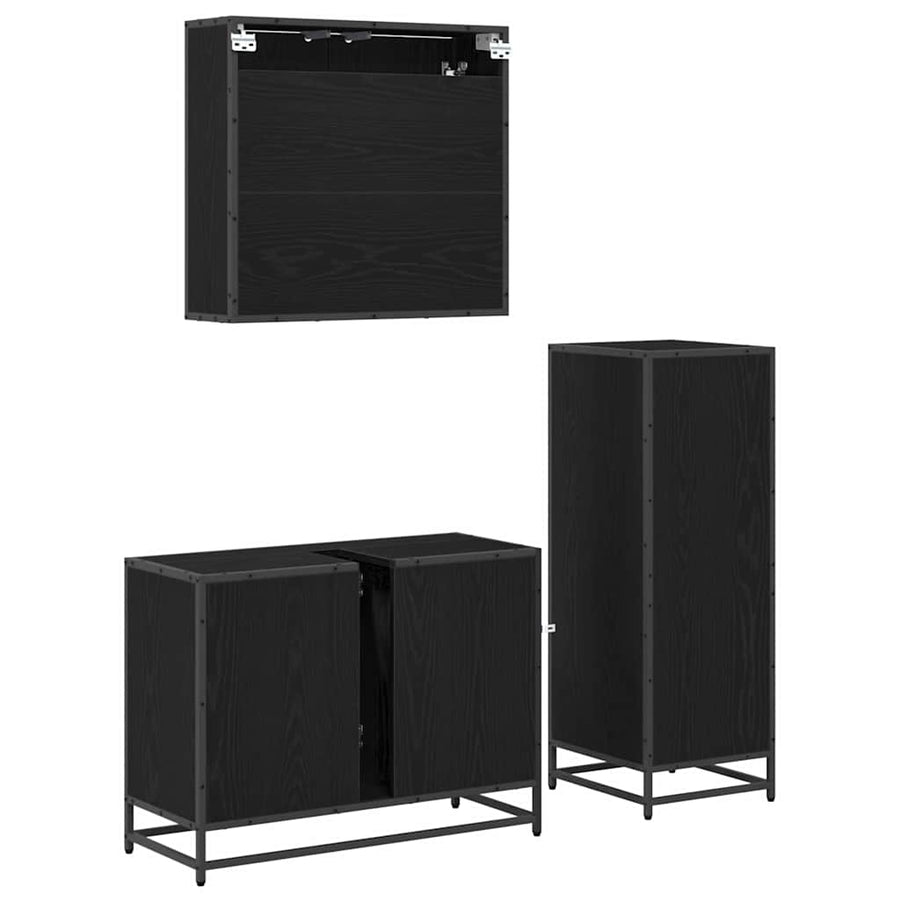 Badkamermeubelset met lade 3 pcs Oud Hout Bewerkt hout