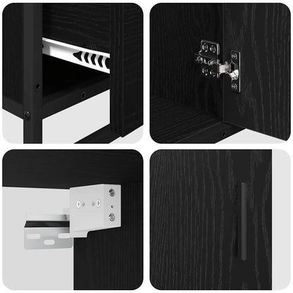 Badkamermeubelset met lade 3 pcs Zwart eiken 80 x 33 x 60 cm