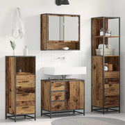 Badkamermeubelset 4-delig oud hout 65x33x60 cm