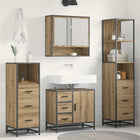 Bathroom cabinet set with drawer 4 pcs Artisan Oak Engineered wood